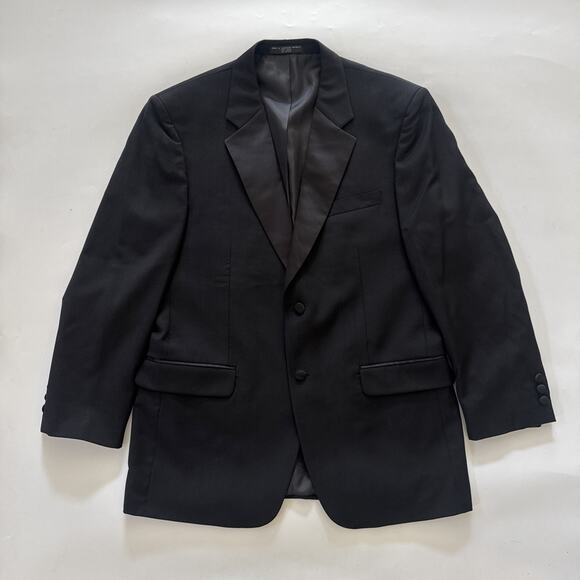Jones New York 40R 34x29 Black 100% Wool Mens Jacket Pants Tux Tuxedo - Picture 2 of 16